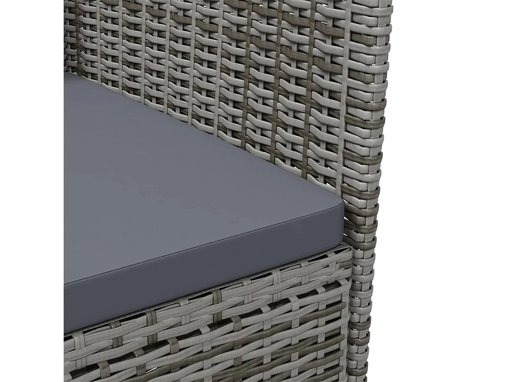 Fea  Set comedor de jardín 3 piezas con cojines ratán sintético gris