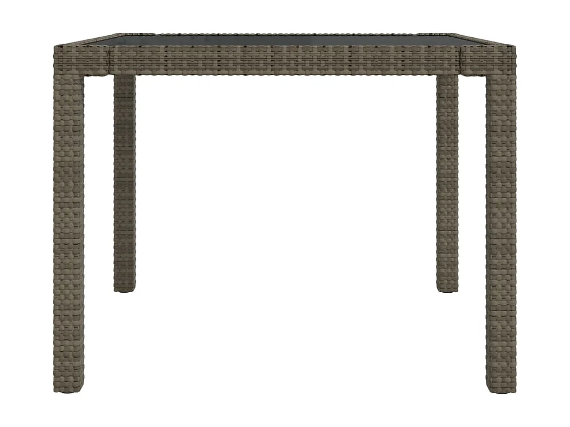 Fea  Ensemble à manger d'extérieur 3pcs coussins gris résine tressée