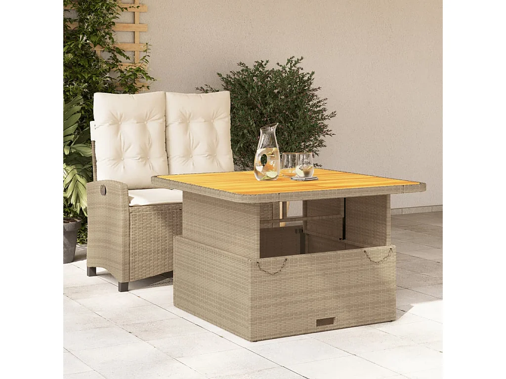Brazil  2-delige Tuinset met kussens poly rattan beige
