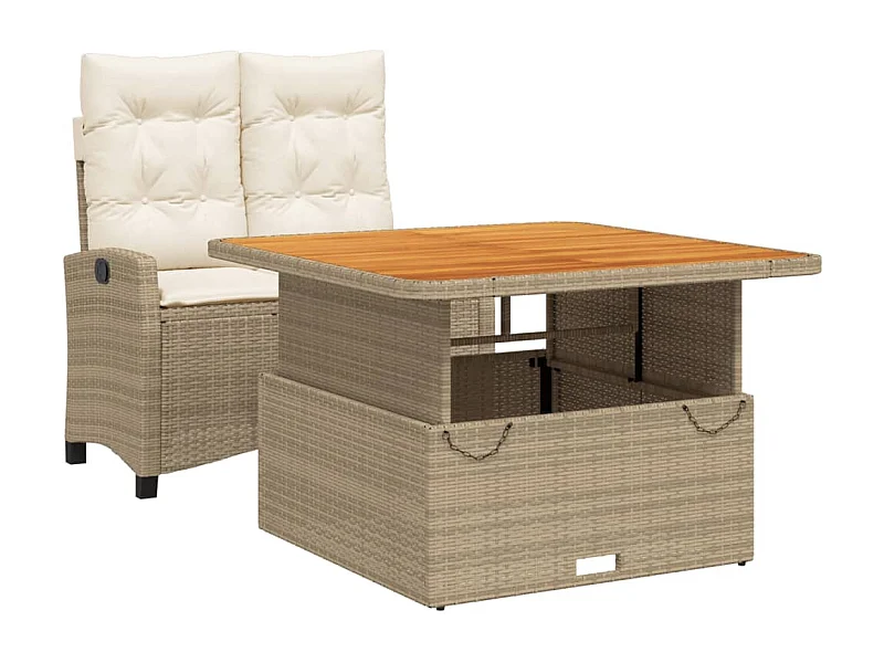 Brazil  2-delige Tuinset met kussens poly rattan beige