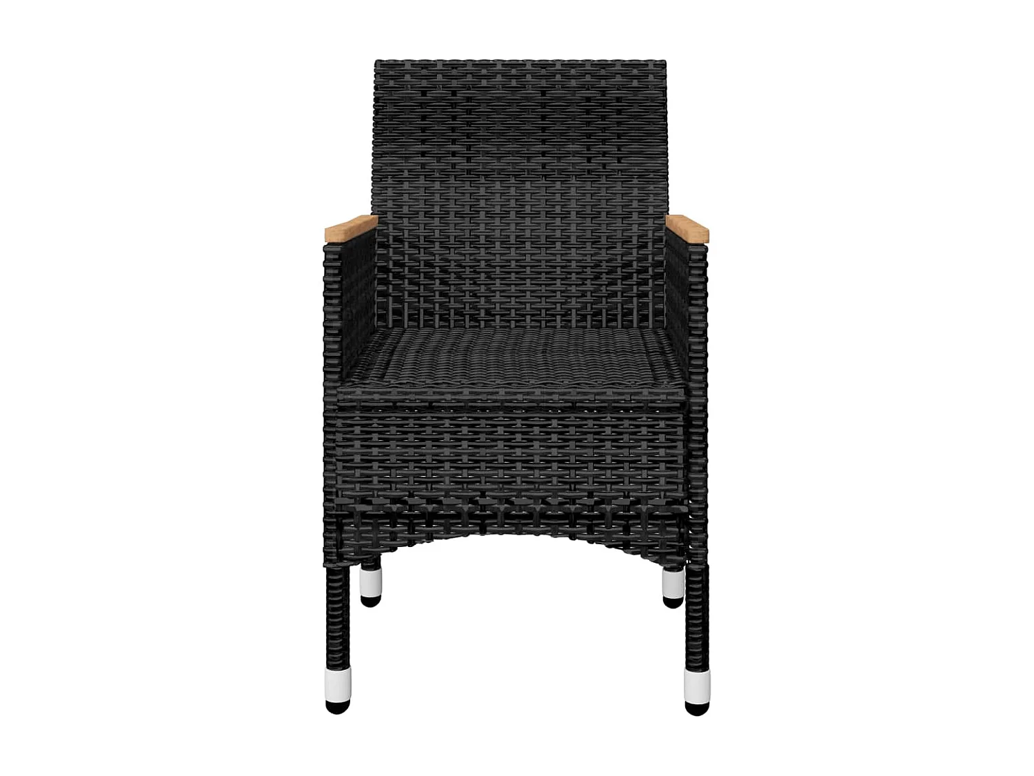 Qilren  Ensemble à manger de jardin 7 pcs Noir