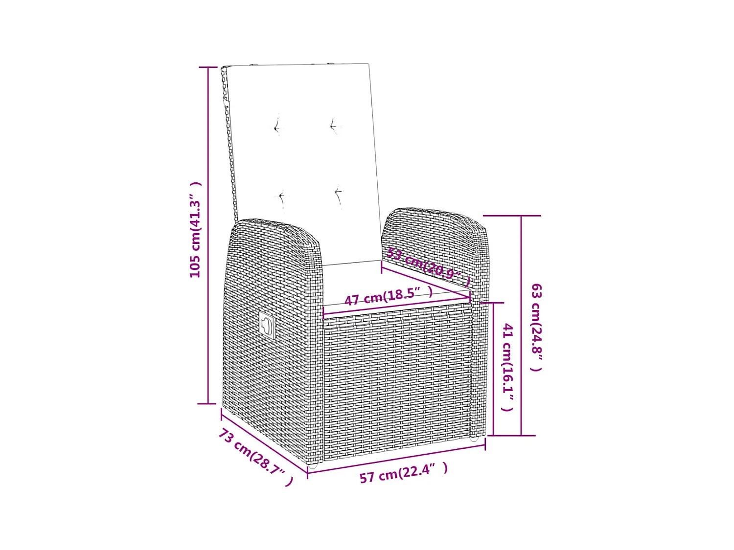 Mirella  3-delige Tuinset met kussens grijs