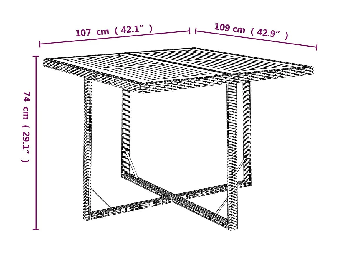 Hugo  9-delige Tuinset met kussens poly rattan zwart