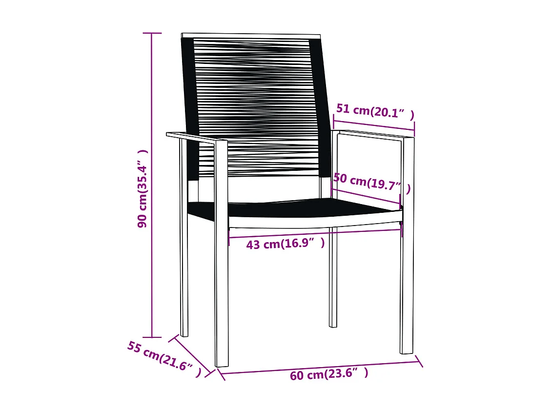 Nivor  9-delige Tuinset zwart