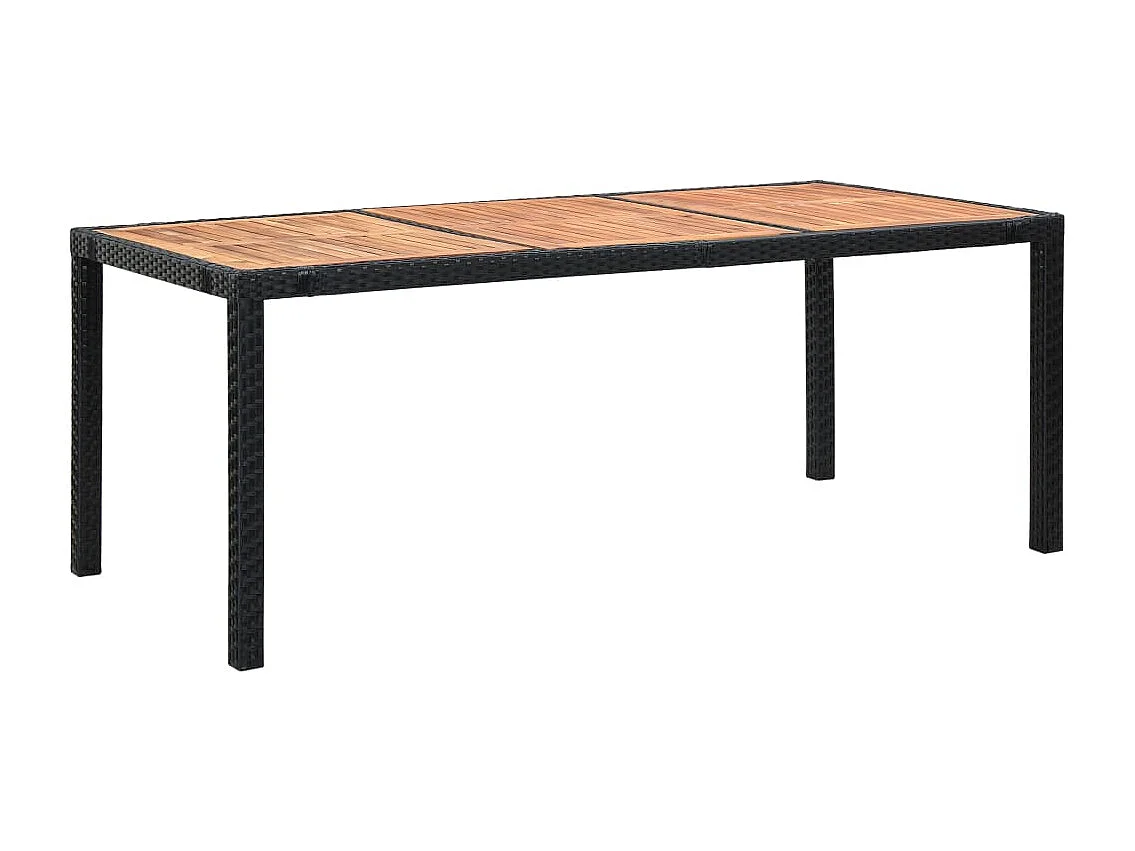 Farina  Ensemble à manger d'extérieur 9pcs coussins résine tressée noir