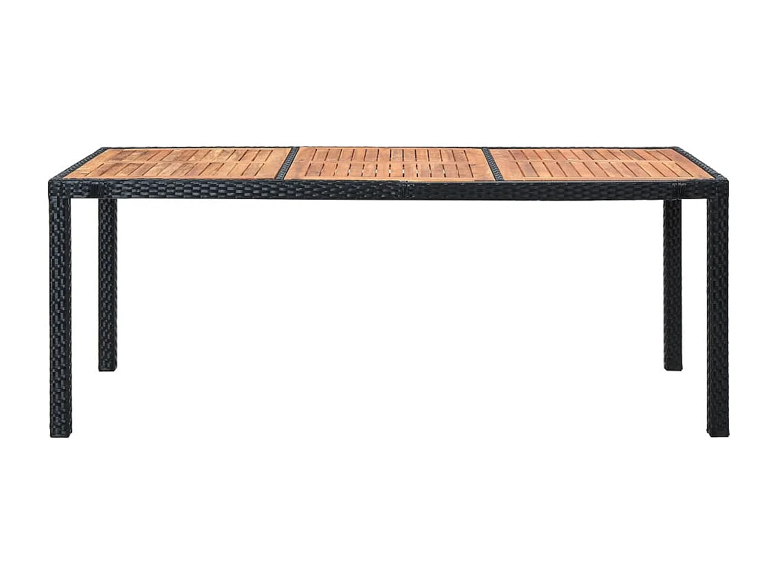 Farina  Ensemble à manger d'extérieur 9pcs coussins résine tressée noir