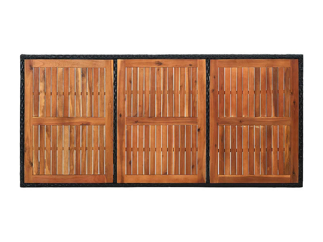 Farina  Ensemble à manger d'extérieur 9pcs coussins résine tressée noir