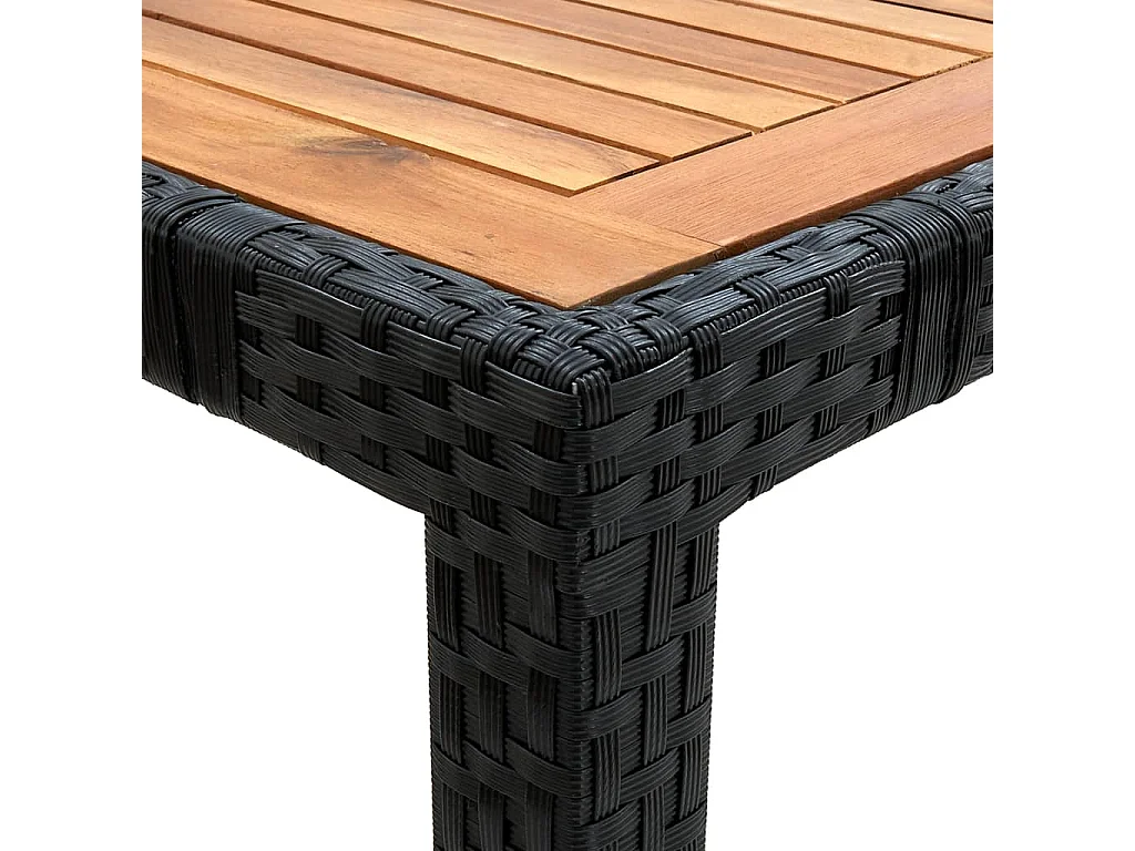 Farina  Ensemble à manger d'extérieur 9pcs coussins résine tressée noir