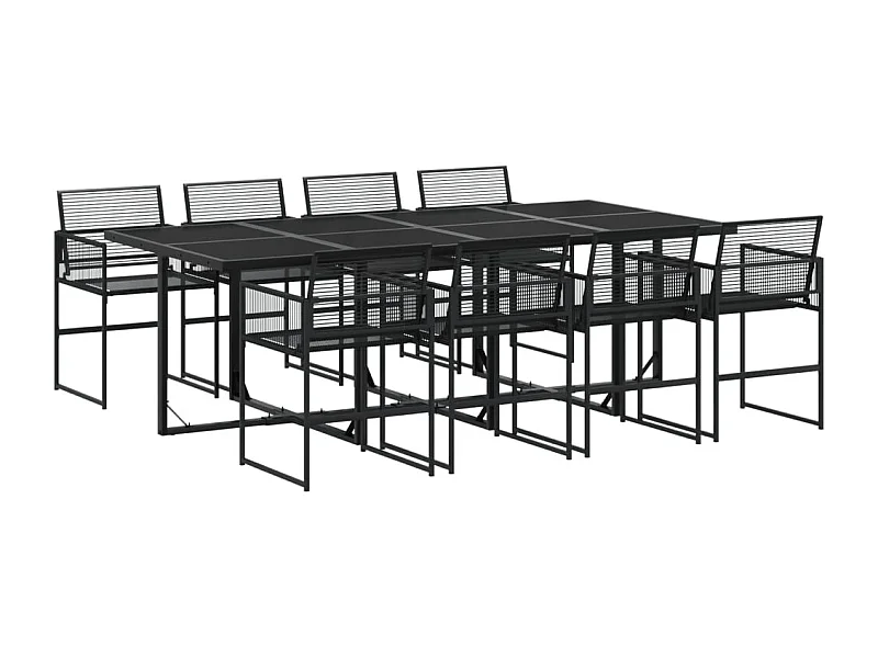 Ghizlan  Juego de comedor de jardín 9 piezas ratán sintético negro