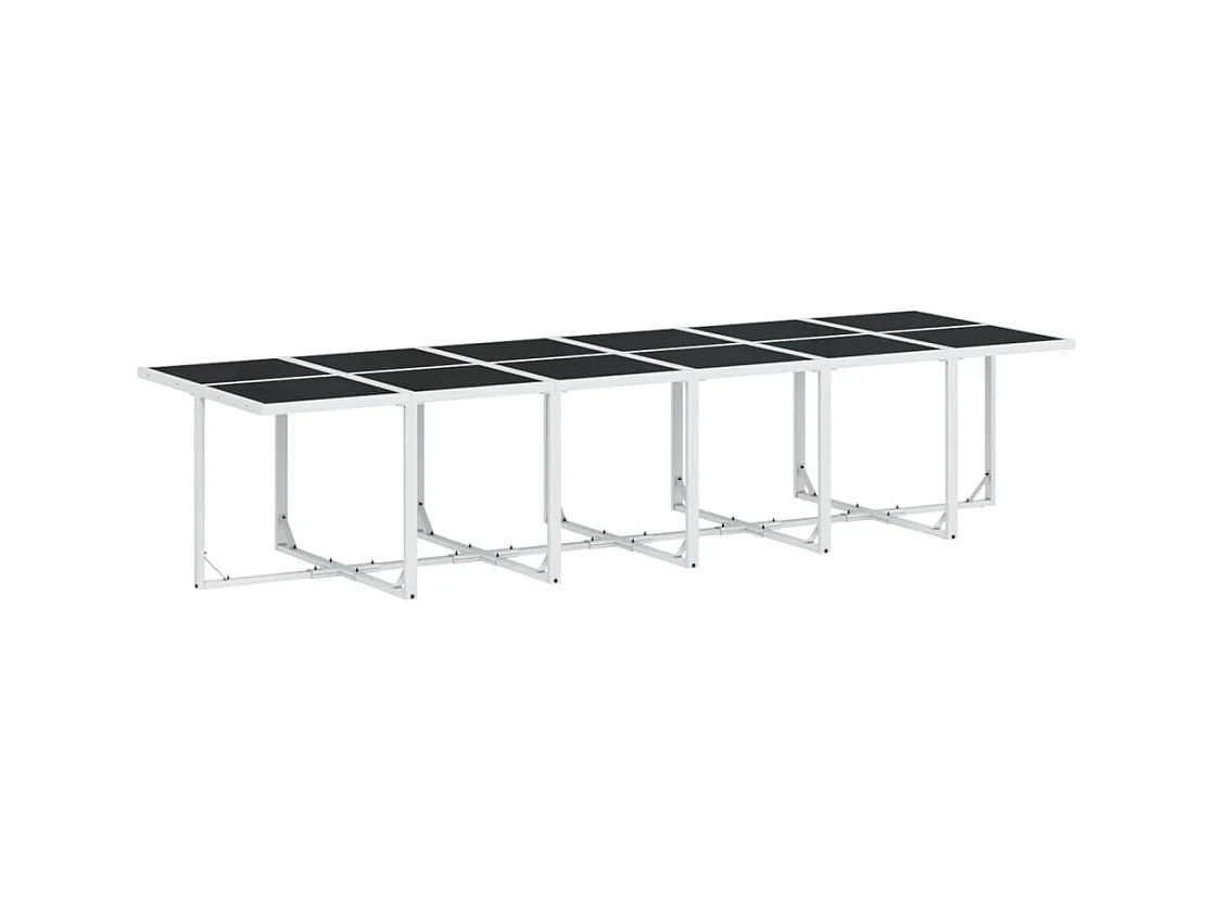 Svidir  Ensemble à manger de jardin avec coussins 13pcs blanc textilène