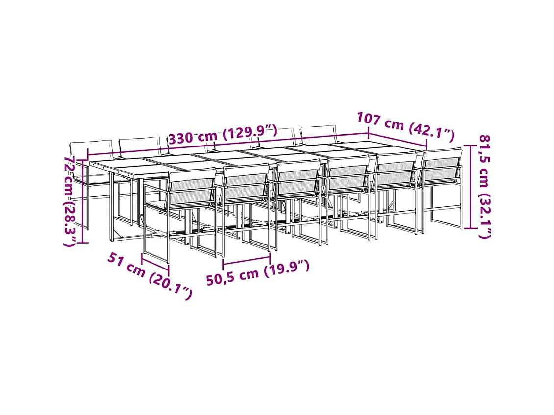 Svidir  Ensemble à manger de jardin avec coussins 13pcs blanc textilène