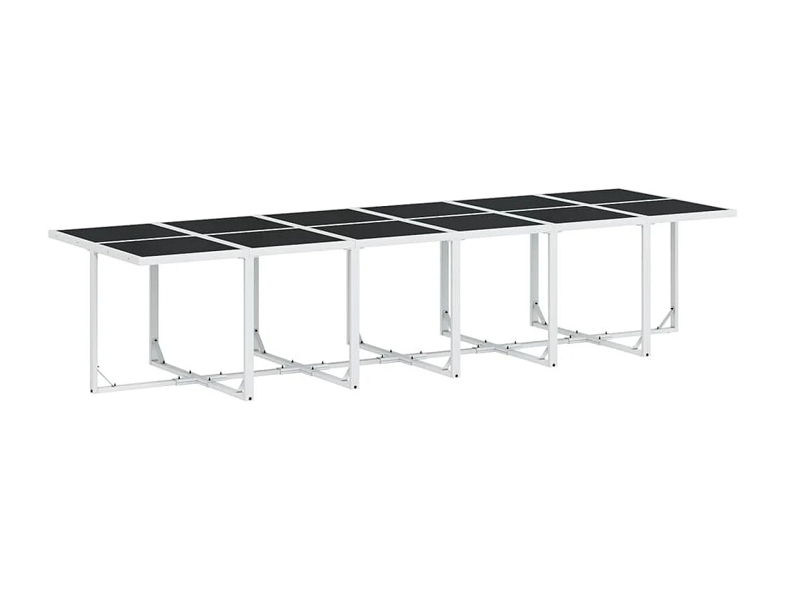 Svidir  Ensemble à manger de jardin avec coussins 13pcs blanc textilène