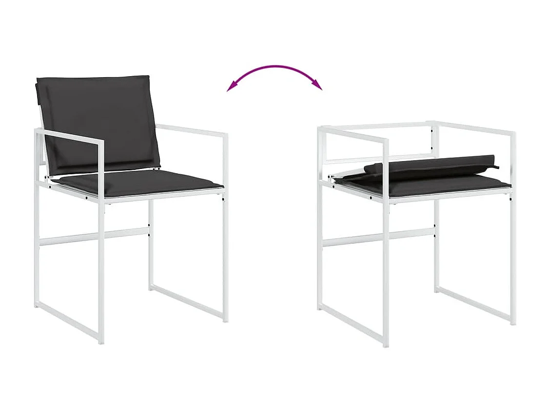 Svidir  Ensemble à manger de jardin avec coussins 13pcs blanc textilène