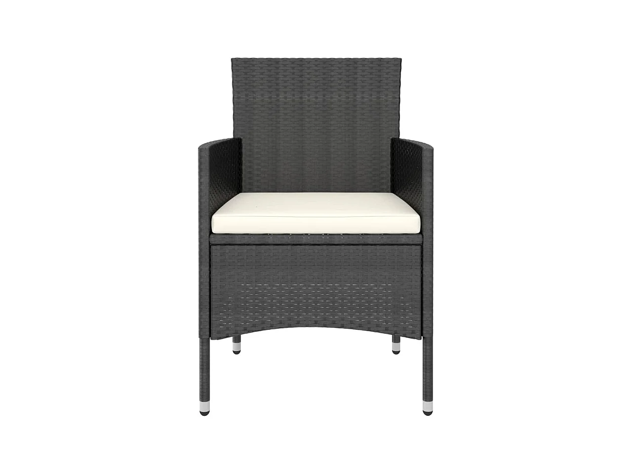 Mila  5-delige Tuinset poly rattan en massief acaciahout zwart