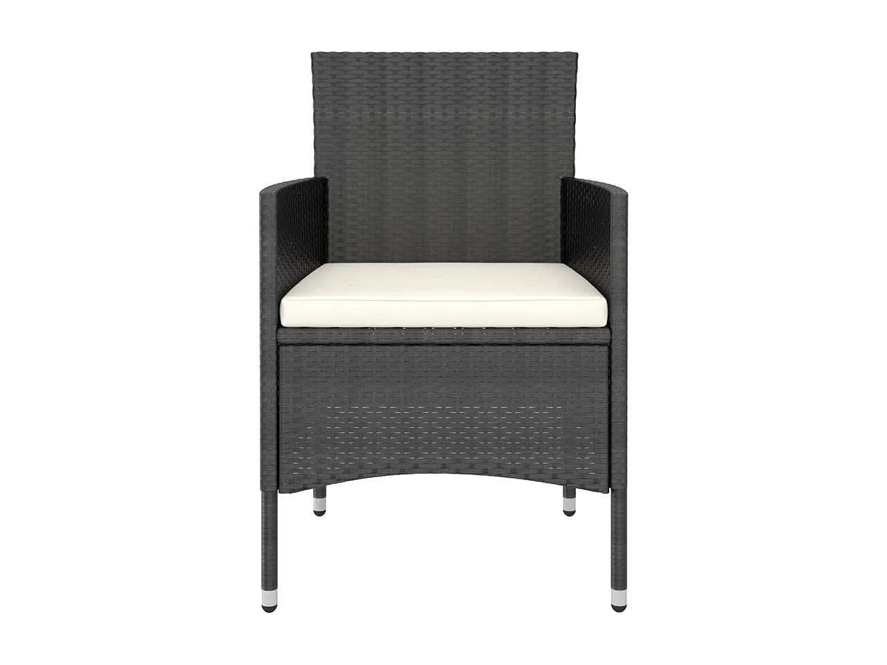 Mila  5-delige Tuinset poly rattan en massief acaciahout zwart