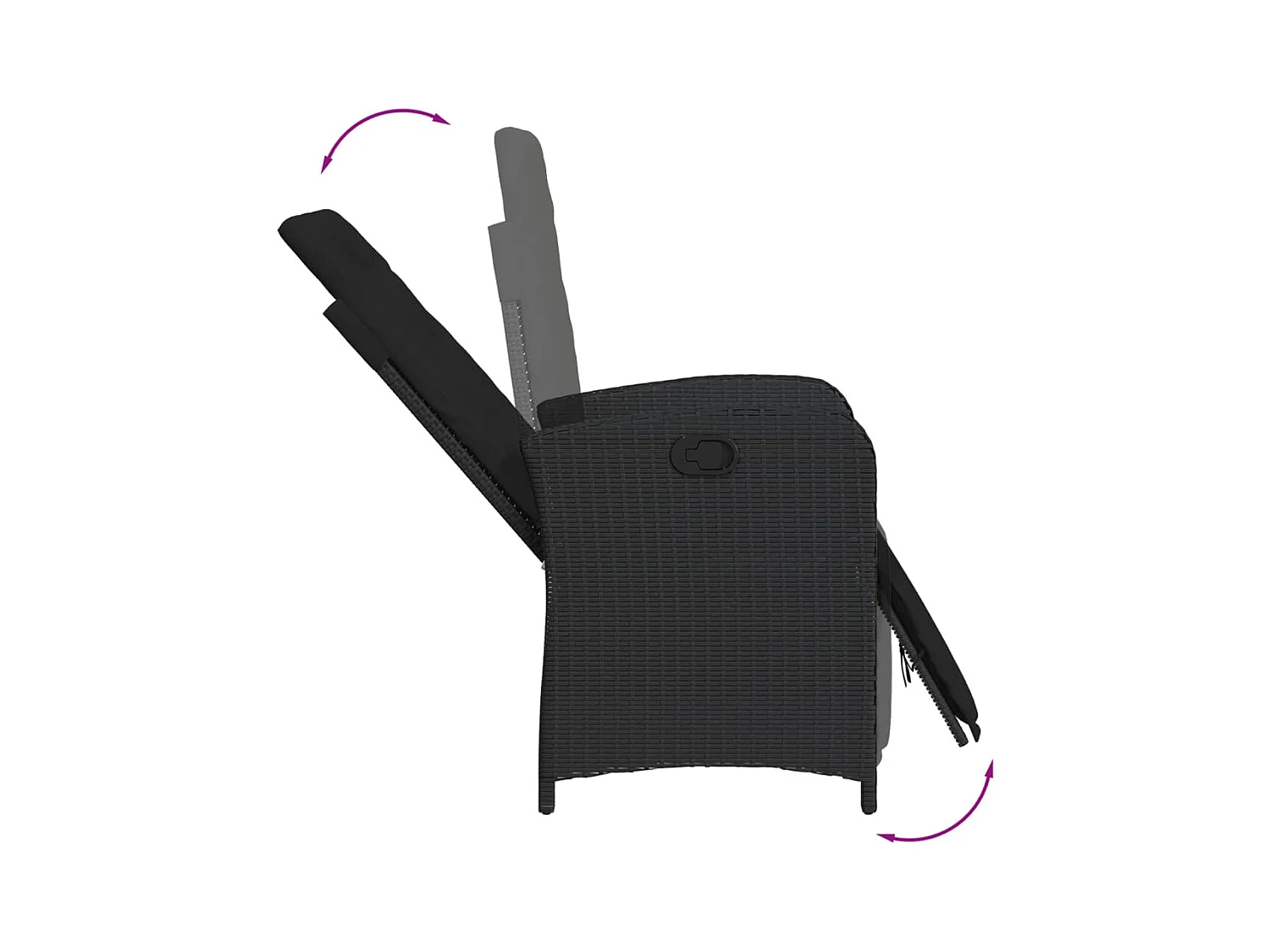 Hillside  Ensemble à manger de jardin 9pcs coussins noir résine tressée