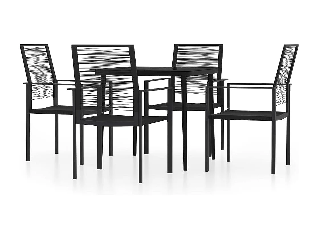 Lucie-Rose  Juego de comedor para jardín 5 piezas negro