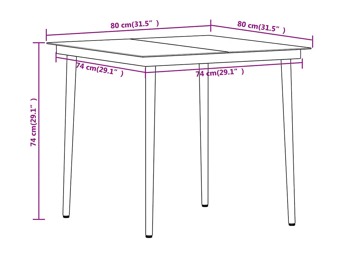 Lucie-Rose  Juego de comedor para jardín 5 piezas negro