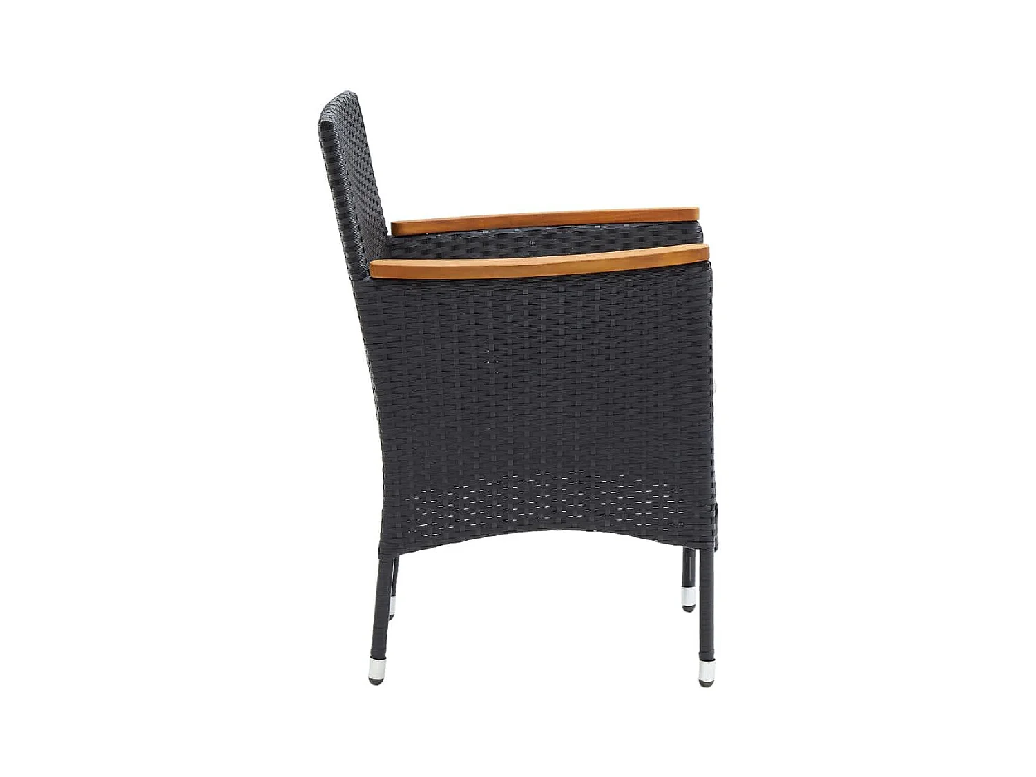 Kelly  Ensemble à manger de jardin coussins 7pcs Résine tressée Noir