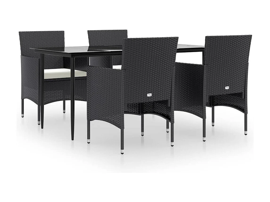 Cesarino  5-delige Tuinset met kussens zwart