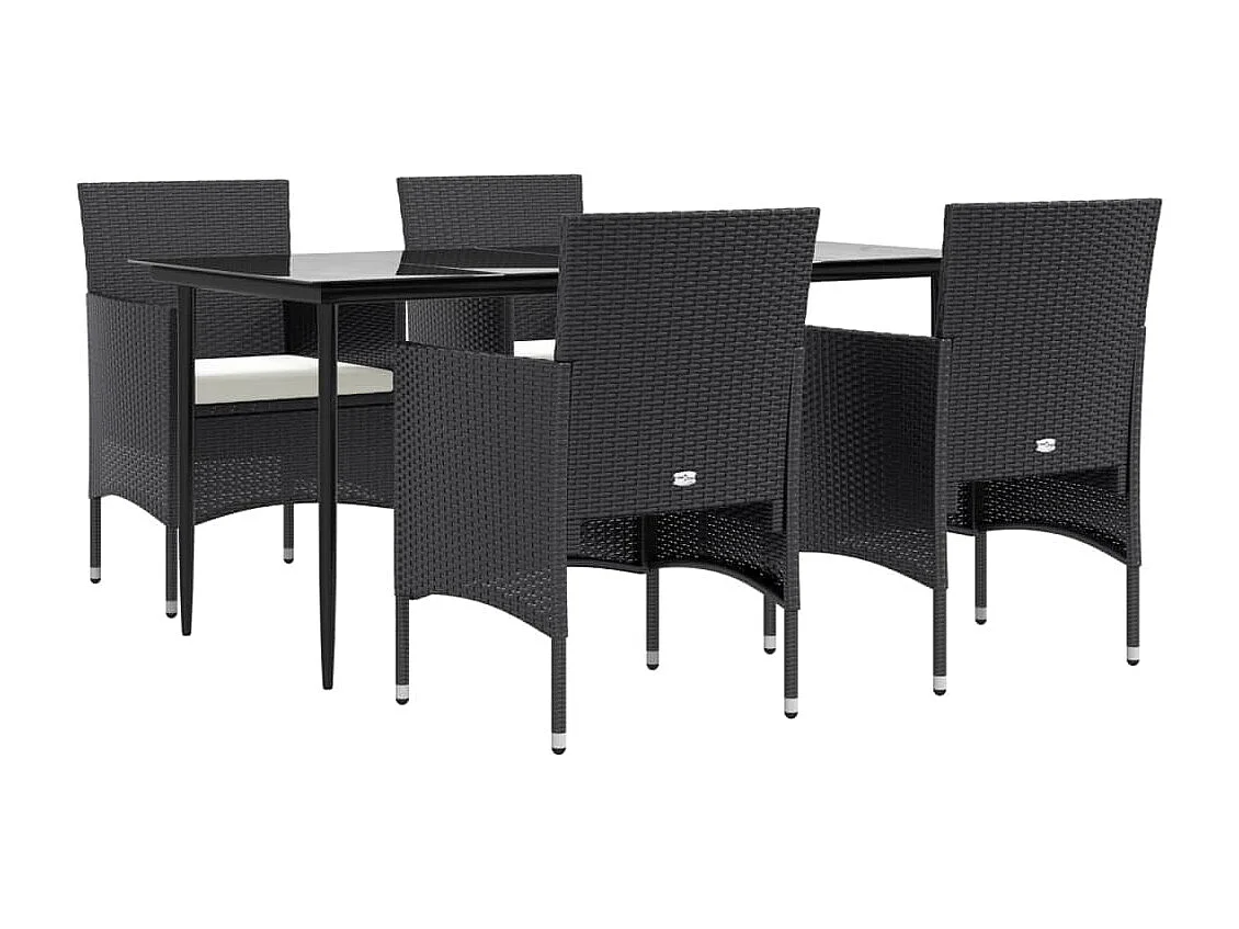 Cesarino  5-delige Tuinset met kussens zwart