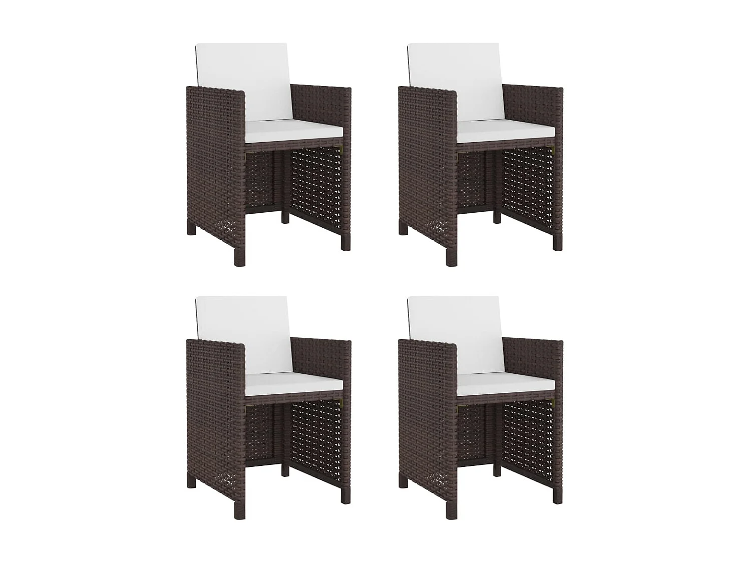 Siracusa  Ensemble à manger d'extérieur 5pcs avec coussins Résine tressée