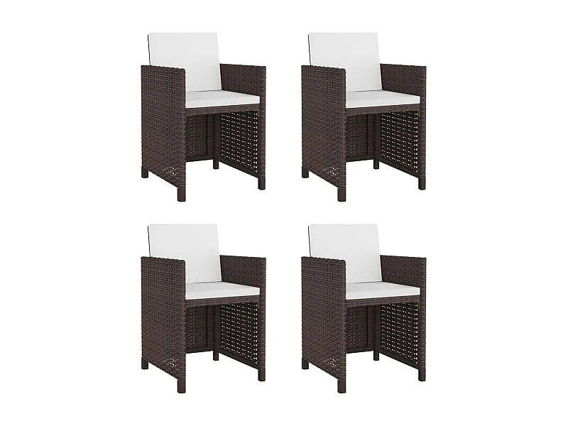 Siracusa  Ensemble à manger d'extérieur 5pcs avec coussins Résine tressée