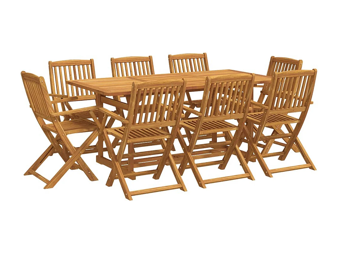 Sint-Gillis-Waas  Ensemble à manger de jardin 9 pcs bois massif d'acacia