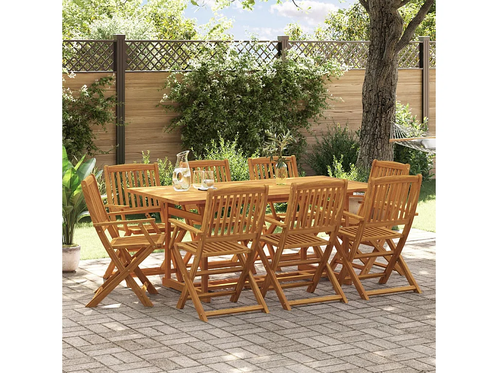 Sint-Gillis-Waas  Ensemble à manger de jardin 9 pcs bois massif d'acacia