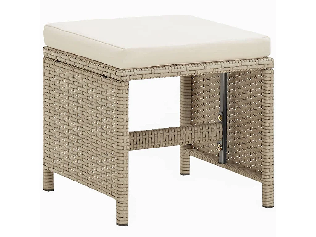 Prolenta Premium -  9-delige Tuinset met kussens poly rattan beige