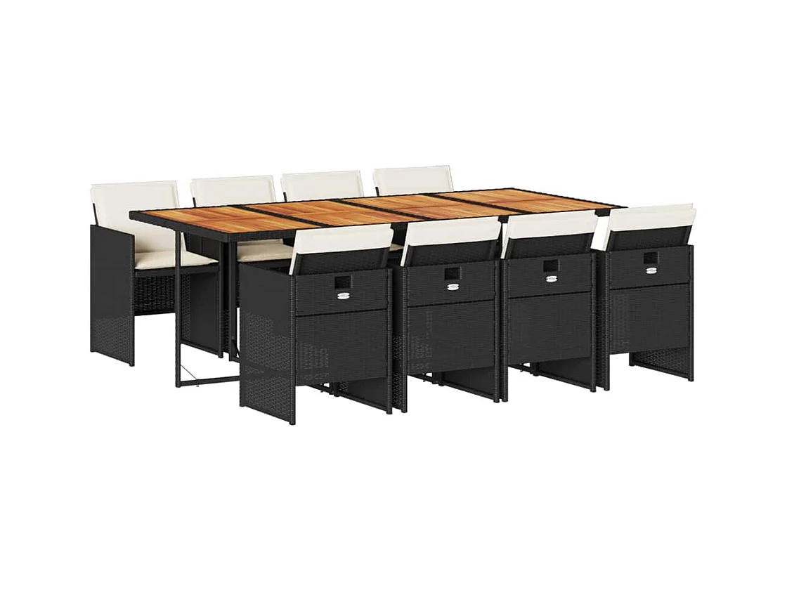 Ljungby  9-delige Tuinset poly rattan zwart