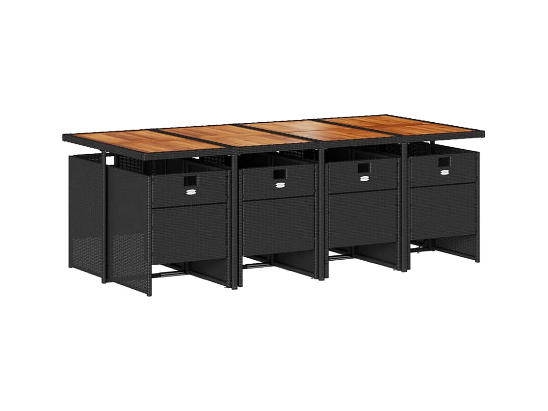 Ljungby  9-delige Tuinset poly rattan zwart