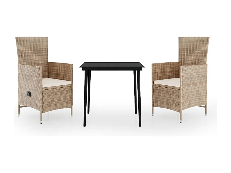 Zeldrik  3-delige Tuinset met kussens beige