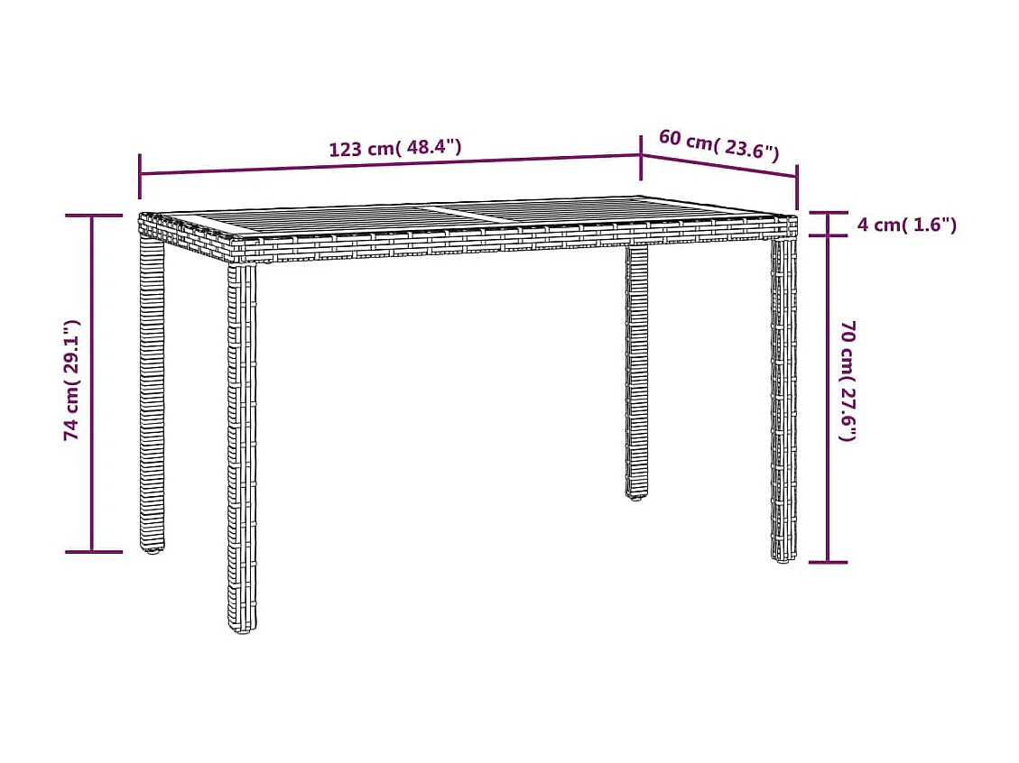 Prolenta Premium -  Ensemble à manger de jardin coussins 3pcs Résine tressée Gris