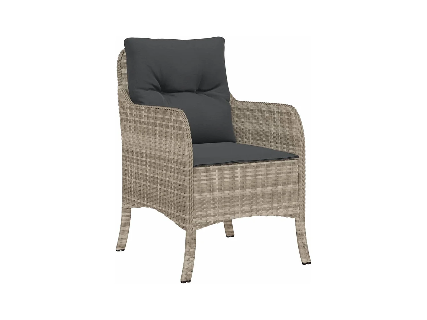 Phelindra  Ensemble à manger de jardin 3pcs coussins gris clair poly rotin