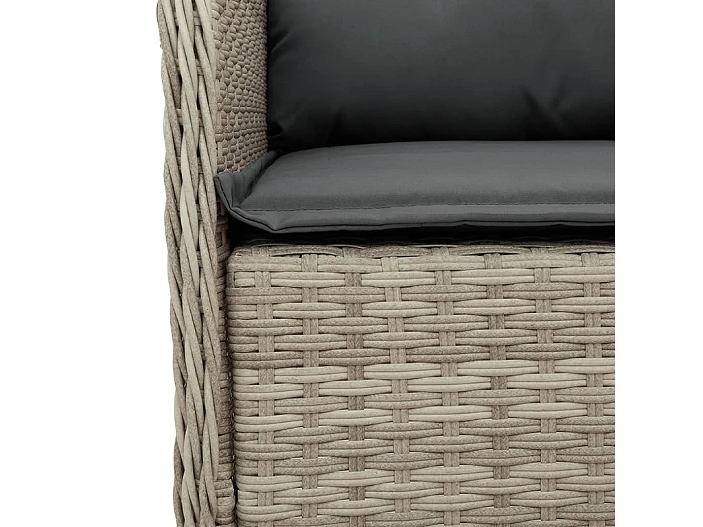 Phelindra  Set comedor de jardín 3 pzas cojines ratán sintético gris claro