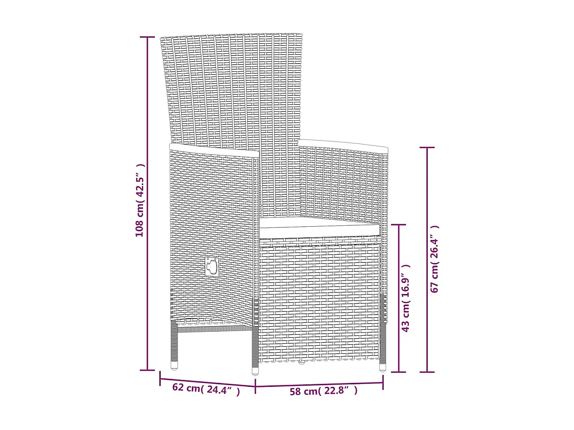 Florissant  Juego de comedor de jardín 9 pzas con cojines gris