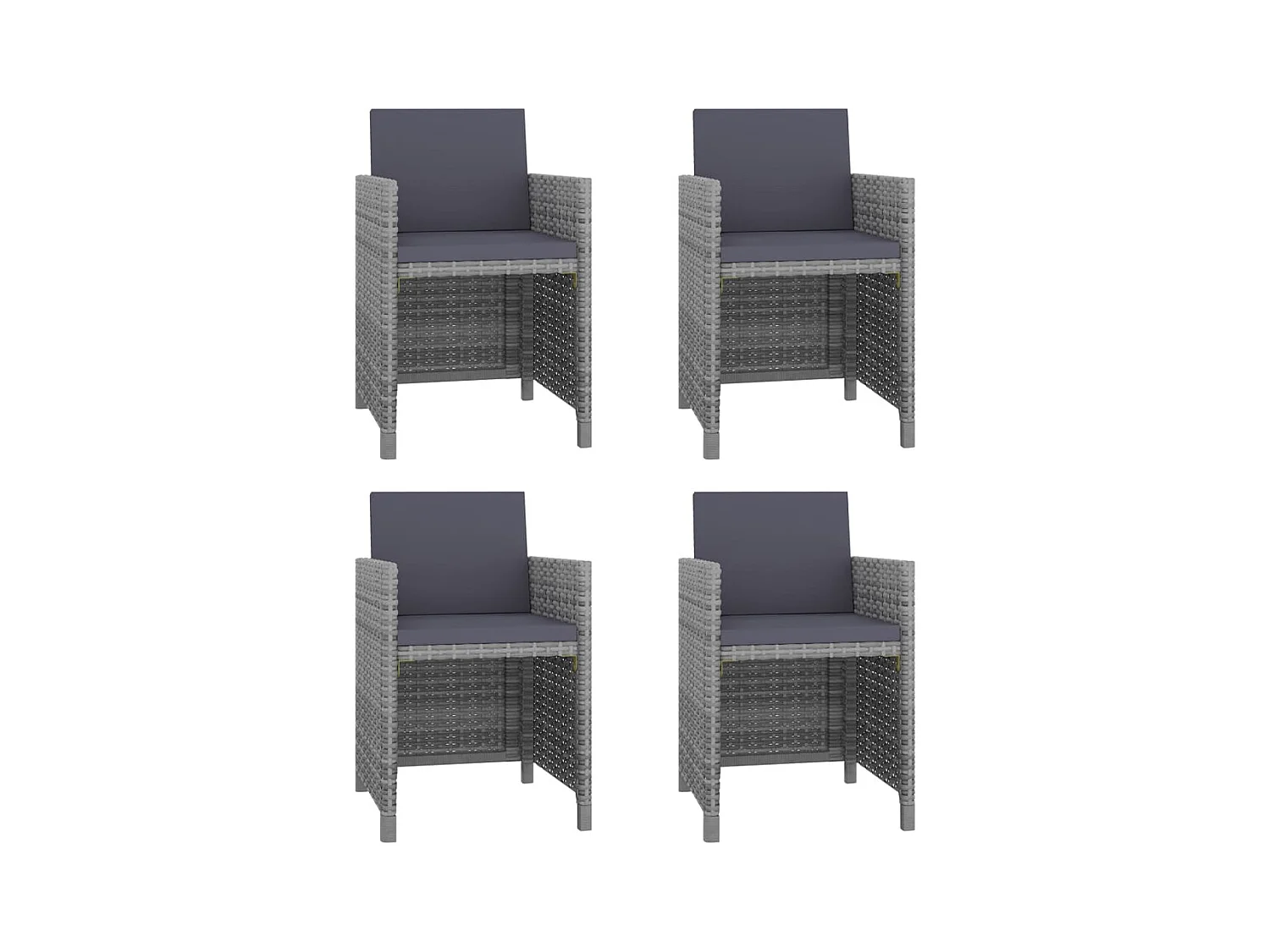 Siracusa  Set de comedor de jardín 5 pzas y cojines ratán sintético gris