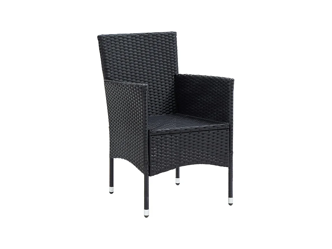 Deerlijk  5-delige Tuinset poly rattan en glas zwart