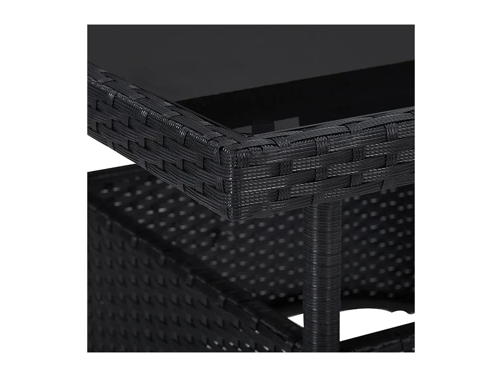 Deerlijk  5-delige Tuinset poly rattan en glas zwart