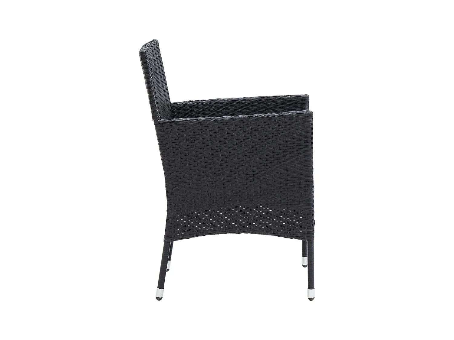 Deerlijk  5-delige Tuinset poly rattan en glas zwart