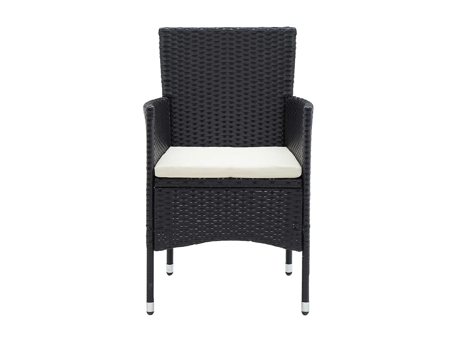 Deerlijk  5-delige Tuinset poly rattan en glas zwart