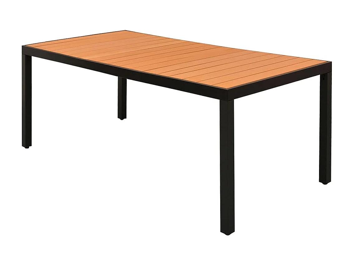 Prolenta Premium -  Set de comedor de jardín 9 piezas PVC ratán negro y marrón