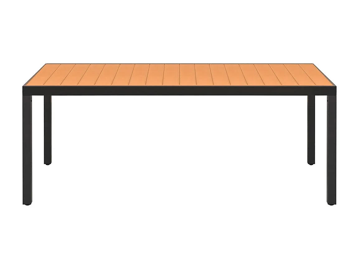Prolenta Premium -  Set de comedor de jardín 9 piezas PVC ratán negro y marrón