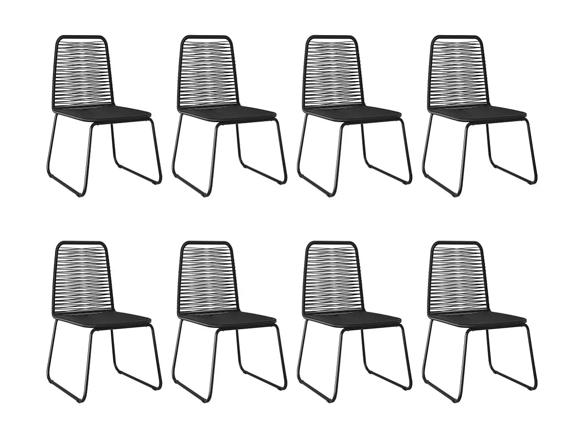Prolenta Premium -  Set de comedor de jardín 9 piezas PVC ratán negro y marrón