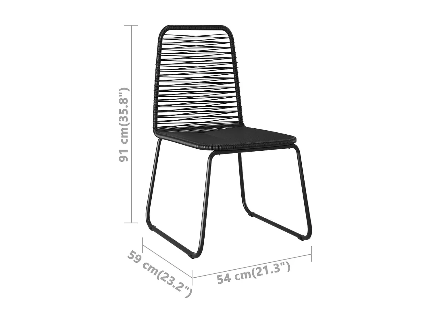 Prolenta Premium -  Set de comedor de jardín 9 piezas PVC ratán negro y marrón