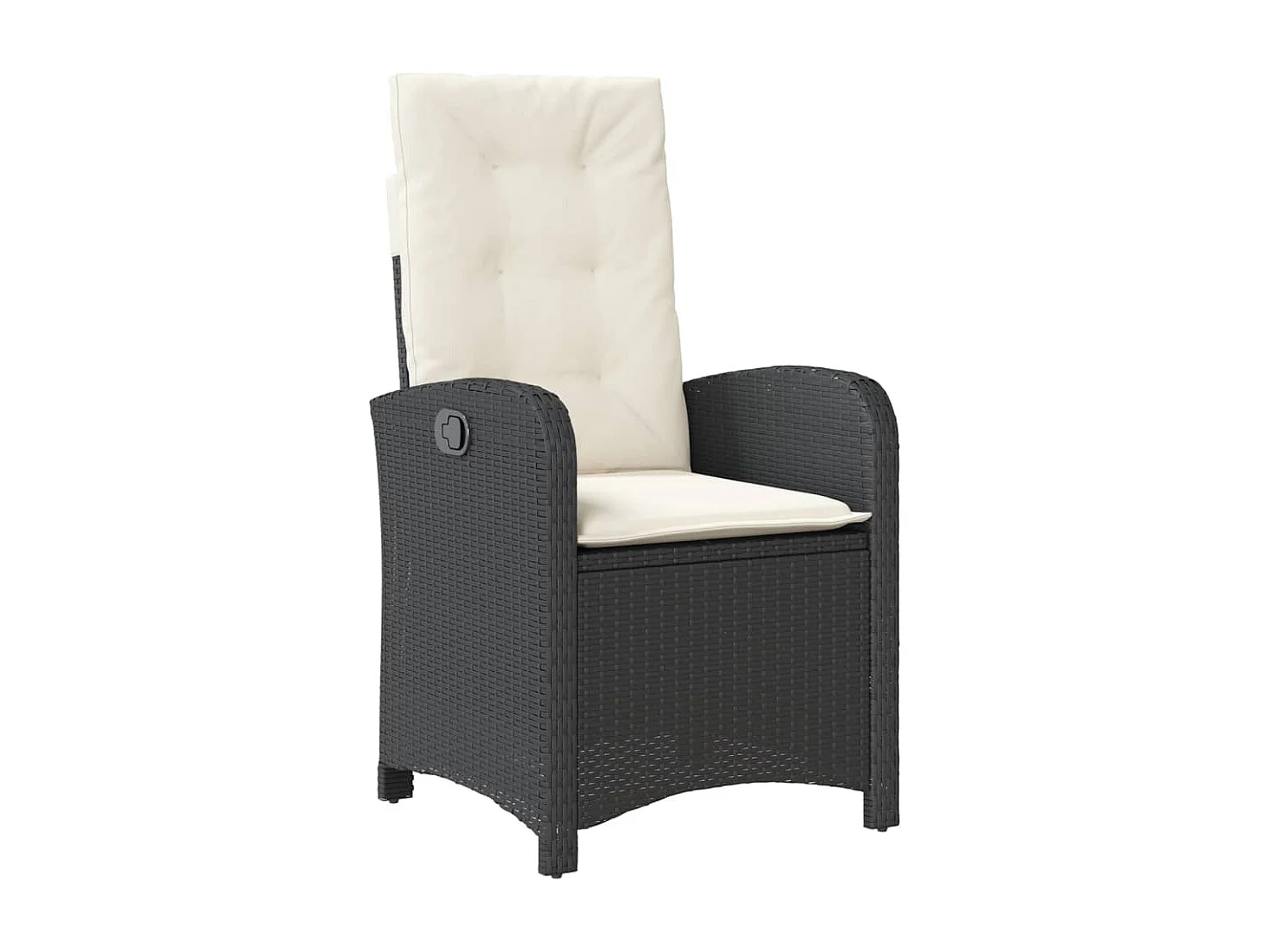 Vinkel  Ensemble à manger de jardin coussins 7pcs Noir Résine tressée