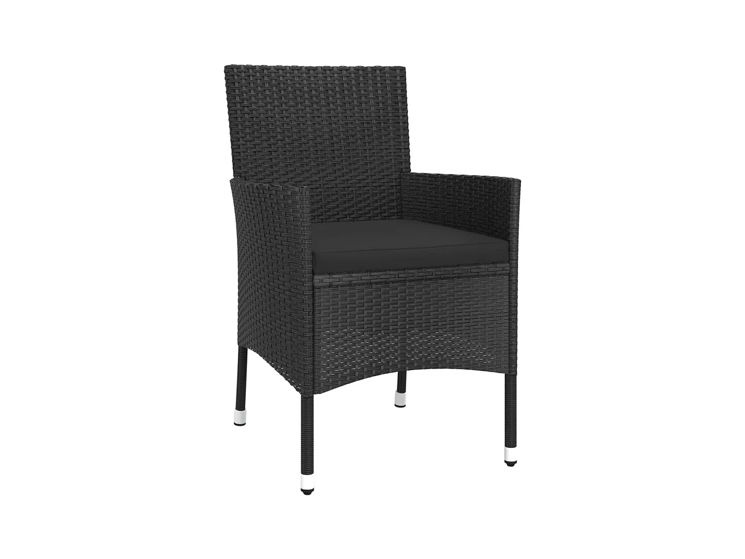 Niels-Jan  Ensemble à manger jardin 9pcs et coussins noir résine tressée