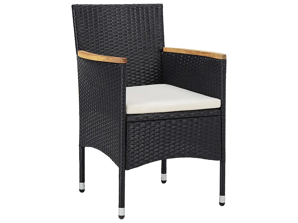 Løgumkloster  5-delige Tuinset poly rattan en acaciahout zwart
