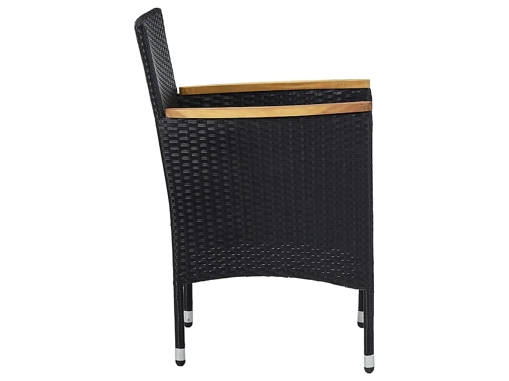 Løgumkloster  5-delige Tuinset poly rattan en acaciahout zwart